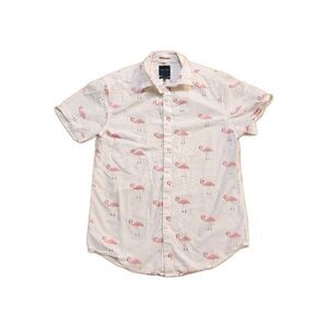 Denim And Flower Ricky Singh White Flamingo Slim Fit Shirt Mens Size S